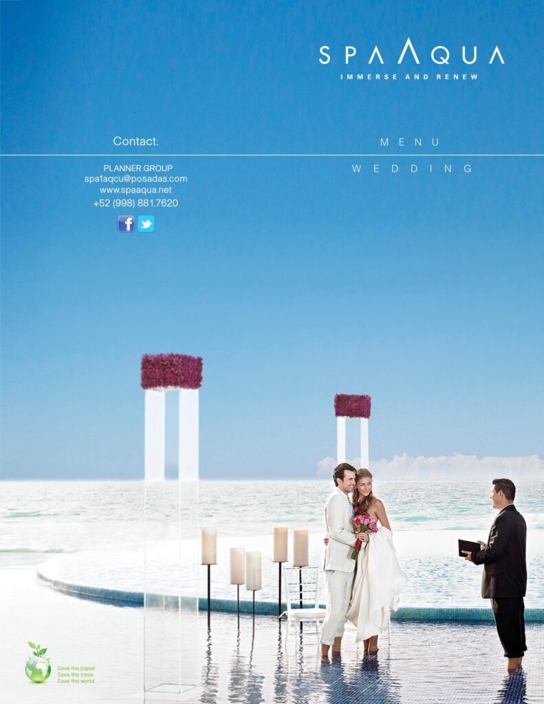 frente wedding menu aqua